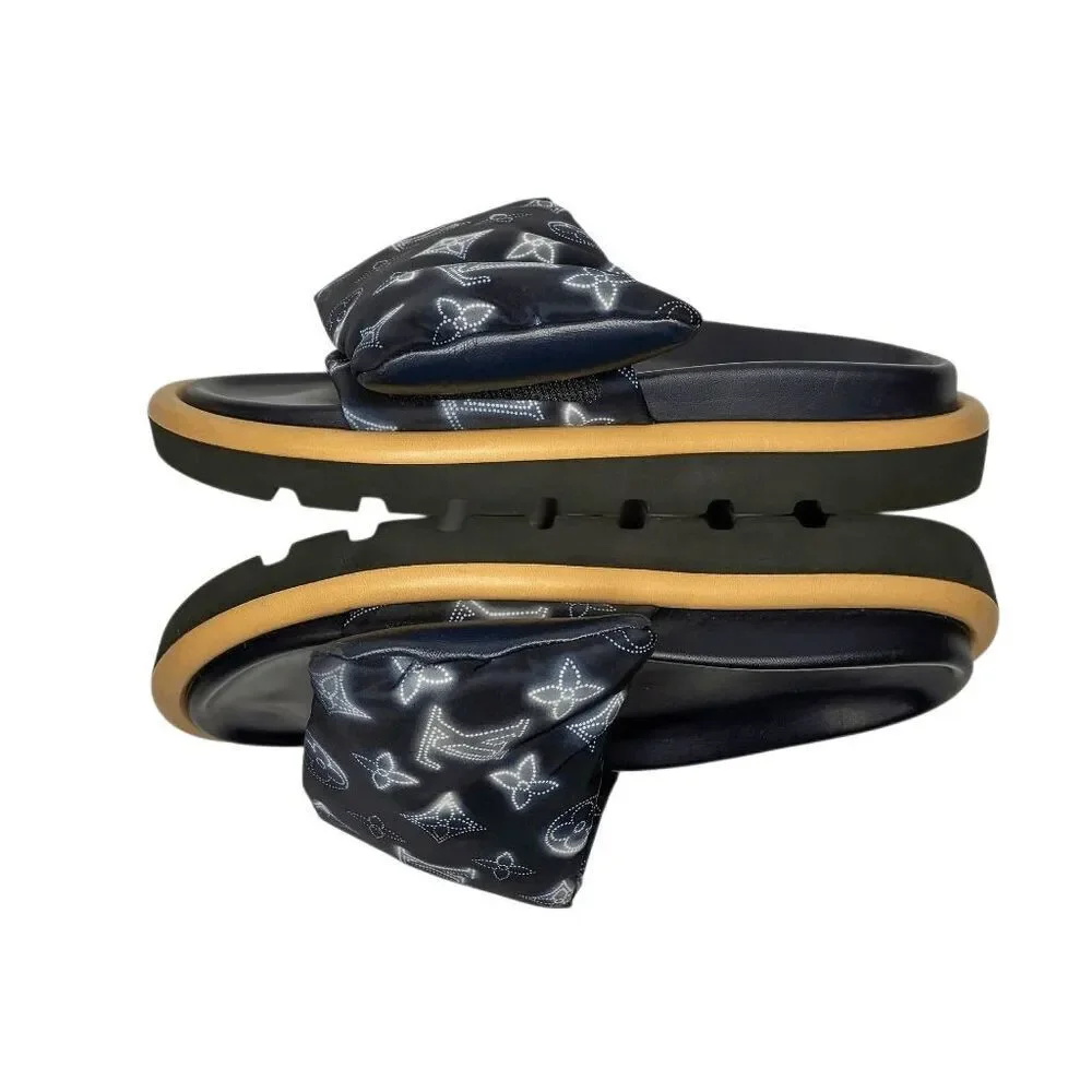 Louis Vuitton Pool Pillow Comfort Mule Slides EU 37 Marine Blue Monogram Flats